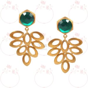 Emeraled Stone Floral Drop