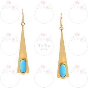 Turquise triangle shape earring